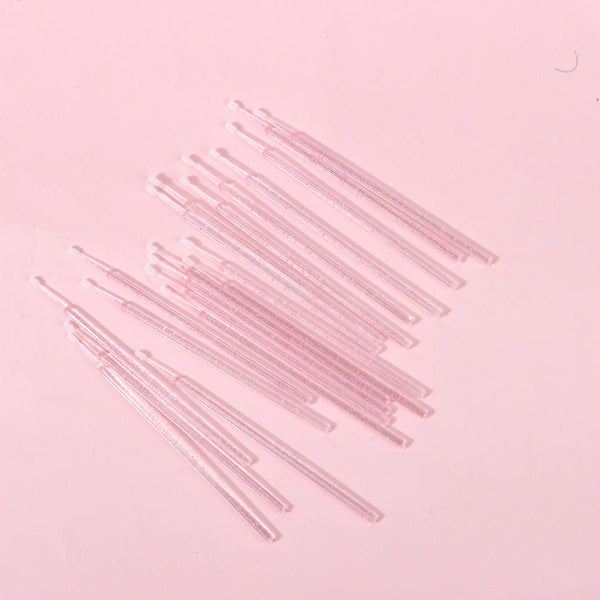 Pink Glitter Micro Brushes (100)